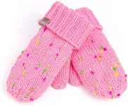 Kids Sprinkled Knit Warm Lined Mittens- Pink Candy (Infant/Toddler Girl 1-3 Y)