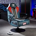 X-Rocker Official Marvel THOR Gaming Chair, Folding Audio Gaming Pedestal with Wireless Bluetooth 2.1 Speakers, Sound Reactive Vibrating Chair Seat for Kids & Juniors - Elite Edition