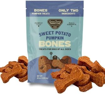 Gaines Family Farmstead Sweet Potato & Pumpkin Dog Bones – 40 oz, Natural, Grain-Free Dog Treats for Digestive Health & Immunity – High-Fiber, Vitamin-Rich Chews for All Dogs, Made in USA