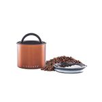 Planetary Design Airscape Stainless Steel Coffee Canister | Food Storage Container | US patented Airtight Lid | Push Out Excess Air and Preserve Freshness (Small, Brushed Copper)
