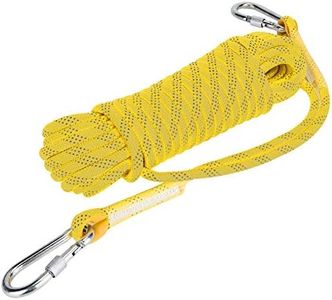 QANYEGN High Strength Safety Rope,Outdoor Rock Climbing Rope, Climbing Escape Rope, Static Climbing Rope, Fire Safety Rescue Rope for Escape Rope, Ice Climbing Equipment(20M,Yellow)