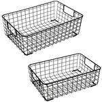 ZOOFOX 2 Pack Wire Storage Basket, Metal Food Storage Organizer Bin Basket with Built-in Handles, Home Storage Organizer for Kitchen Cabinets, Pantry, Bathroom, Countertop and Closets