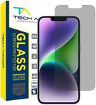 Tech Armor [1 Pack Privacy Screen Protector for iPhone 14 Plus and iPhone 13 Pro Max Anti-Spy Case Friendly Easy Installation Ballistic Tempered Glass Bubble Free 3D Touch Support [6.7 inch]