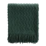 BATTILO HOME Christmas Green Throw Blanket for Sofa Couch Office Living Room Home Décor Lightweight Textured Soft Cozy Knit Throw with Tassels Suitable All Seasons 50"x60"