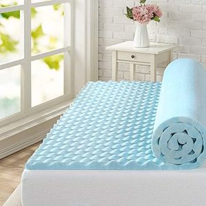 Zinus Swirl Cooling Gel Convoluted Memory Foam Air Flow Mattress Topper Protector 4cm - Queen Size