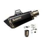 Vagary Universal Hexa Cut Akrapovic Exhaust With DB Killer Silencer for Bajaj, TVS, KTM, Suzuki, Yamaha, Hero Universal For Bike (BLACK)