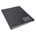 Rapesco 1650 Germ-Savvy Antibacterial, Hardcover Polypropylene Presentation Folder 36 Pockets A4, Black