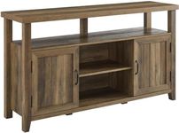 Walker Edison Kent Modern Grooved Door Tall Stand for TVs up to 65 Inches, 58 Inch, Rustic Oak