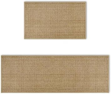 Artoid Mode Washable Non Slip Kitchen Rugs and Mats Set of 2, Rubber Backing Absorbent Kitchen Mats for Floor Front of Sink - 43 x 73 and 43 x 118 cm