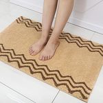 COSY HOMEER Extra Thick Bath Rugs for Bathroom - Anti-Slip Bath Mats Soft Plush Yarn Shaggy 100% Strong Polyester Rug Living Room Bedroom Home Mat Floor Water Absorbent (Beige,17x24 - Inches)