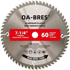 7-1/4-Inch 60 Tooth Aluminum Non-Ferrous Metal Saw Blade with 5/8-Inch Arbor, Upgrade TCG Grind