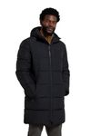 Mountain Warehouse Vortex Mens Longline Padded Jacket - Water-resistant, Front Pockets, Warm & Cosy Jet Black Medium