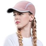 GADIEMKENSD Women's Foldable Light Cap Quick Dry Ultra-Thin Unstructured Tech Running Hat Reflective UPF 50+ Baseball Caps Cooling Ponytail Hats Fitted for Beach Tennis Travel Hiking Golf Pink