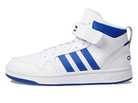 Adidas Men's Postmove Mid Basketball Shoe, White/Team Royal Blue/Grey, 9.5