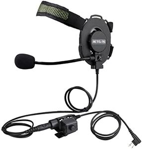 Retevis Auriculares Militares Tácticos Compatibles con Motorola CP040 DP1400 GP300 GP2000 Hyera Midland Radio de 2 Vías (1 Pieza)