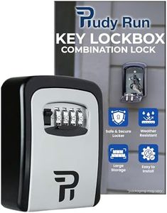 Rudy Run Key Lock Box for Outside – Large Outdoor Lockbox for Keys with Code, 4-Digit Combination Hidden Safe to Hide a Key Outside, Wall Mounted Key Storage for Home, Airbnb, 1 Pack