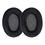 kwmobile 2x Earpad Compatible with Sennheiser HD515 / HD555 / HD595 / HD518 - Replacement Velour Earpad Cushion for Headphones - Black