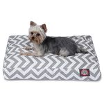 Gray Chevron Small Rectangle Indoor Outdoor Pet Dog Bed with Removable Washable Cover by Majestic Pet Products