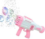 RUHANI 32 Hole Large Electric Bubble Gun/Battery Operated Getling Bubble Machine Gun for Kids Boy & Girls (Pink)