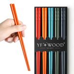 Chopsticks, 10 Pairs Reusable Fiberglass Chopsticks Multicolor Chinese Chopsticks Dishwasher Safe, 10 Pairs Chop Sticks Gift Set