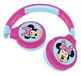 Lexibook Minnie, 2-in-1 Bluetooth Headphones for Kids, Stereo, Wireless, Wired, Kids safe, Foldable, Adjustable, pink/blue, HPBT010MN