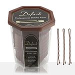 Dofash 260Pcs 5CM/2IN Professional Bobby Pins Bulk Hair Slides Hairpins Large Package in Octogan Container for Women's Hair Styling(Brown)