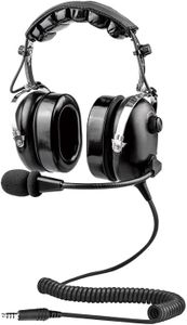 Aviation Headset for Helicopter, with U174/U Plug Cable, Noise Cancelling Mic, Comfortable Ear Pads, Includes Headset Bag