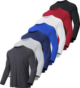 MLYENX 7 Pack Long Sleeve Shirts for Men Sun Protection Quick Dry 3XL