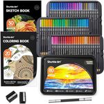 Shuttle Art 80 Colored Pencils, Soft Core Coloring Pencils with Coloring Book, Sketch Pad and Sharpener, Premium Color Pencils for Adult Coloring, Sketching and Drawing, Art Supplies