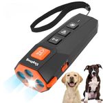 New 2024 Bark Deterrent Device for Dogs, Professional Ultrasonic Tool for Dog Training, Alternative to Bark Collar, 2 Ultrasonic Modes with LED Flashlight, Adjustable & Rechargeable (Travel)