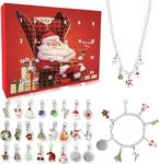 Girls Advent Calendar 2024 Charm Bracelet and Necklace Making Kit for Kids Christmas Countdown Calendars