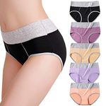 Anntry Women's Cotton Underwear Panties Mid-High Waist Soft Breathable Stretch Briefs Underpants for Ladies (Pack of 5) (S, 5colors)