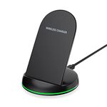 Yootech X1 10 W Single Port Wireless Charger Stand for Cellular Phones (iPhones Se2 /11, Samsung Galaxy Series) with USB Type C Cable - Black