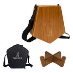 Hype String Mini Travel (Double-Sided) Cajon || Made of Solid Teak Wood With Cover Bag, Strap and Stand