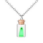 Ghost in a Bottle Pendant Necklace, Glow in the Dark Ghost Necklace Adopt a Ghost Necklace Luminous Ghost Necklace Halloween Light Up Necklace for Women and Men