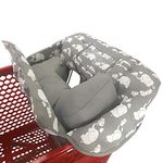 Soft Pillow Attached 2-in-1 Shopping Cart and High Chair Cover for Baby~Padded~Fold'n Roll Style~Portable with Handy Bag (White Elephant)