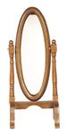 Dolls House Walnut Wood Cheval Dressing Mirror Miniature Bedroom Furniture