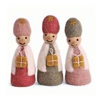 Én Gry & Sif Holy Three Kings, Felt Nativity Figure, Hand-Made, Fair Trade, Nativity Scene Also Suitable for Children, Special Nativity Scene, 10 cm Tall