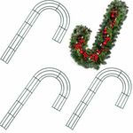 3Pack Christmas Candy Cane Frame,Wire Wreath Base,Green Metal Candy cane Wire Wreath Frame for Christmas Wreath Making Rings Base,Garden,Home Deco Supplies DIY Crafts Wedding Garland Ring