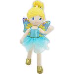 June Garden 16" Enchanted Garden Fairy Doll Fayetta - Plush Stuffed Soft Doll Girl Gift - Blue Outfit and Wings