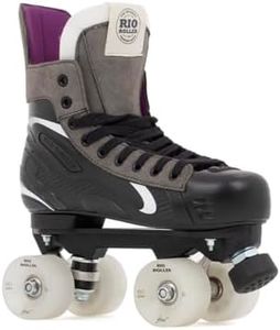 Rio Roller Flow Hockey Skates, Black UK 7A / EU 40.5, Perfect for Cruising or Jamming, Created with Recycled Materials and Featuring Smooth Flow Wheels, TPR Stoppers and Jam Plugs Included