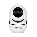 Home Camera 1080P, SHIWOJIA Indoor Wi-Fi Camera Surveillance Camera with Night Vision, Two-Way Audio, Motion Detection, Push Notifications, white