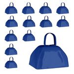 Metal Cowbells with Handles 3 inch Novelty Noise Maker - 12 Pack (Navy Blue)