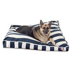 Majestic Pet Large Rectangle Pet Bed, Navy Blue Vertical Stripe