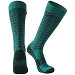 RANDY SUN Waterproof Breathable Long Socks, Unisex Cold Weather Winter Warm Dry Outdoor Hiking Skiing Cycling Running Trekking Rowing Knee Length Socks, 1 Pair-Ocean-Knee High Socks,Small