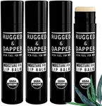 RUGGED & DAPPER Lip Balm for Men | Certified Organic + Natural Ingredients | 4-Pack Set Protects Dry + Chapped Lips