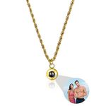 Personalised Photo Necklace Customized Photo Projection Necklace Circle Photo Necklace with Picture Inside Rope Chain Picture Projection Necklace for Women Girls Wife Mom