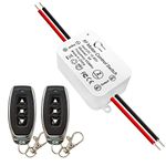DieseRC Wireless DC Motor Remote Control Switch, DC 12V~80V 5A Relay Receiver Controller with 2 Transmitters, Radio Control Linear Motion Actuators Move Forward and Reverse