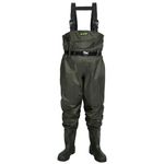 Dr.Fish Fishing Waders Include Simple Repair Kit Waterpoof Chest Waders With Boots for Man Women Crosswater Waders with Belts for Fly Coarse Carp Fishing Gardening Farming Hunting Wader UK Size 10