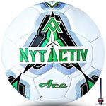 NytActiv Leather Ace Football Size 5 Official Match Quality Foot Ball for Concrete Grass Water Turff Indoor Outdoor Practice Playing for Men Women Kids No 5., Multicolor